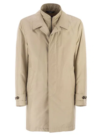 Fay Morning Coat In Technical Cotton In Animal Print