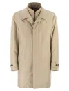 Fay Morning Coat In Technical Poplin In Sand