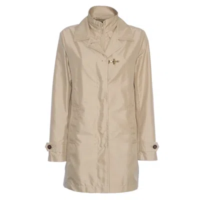 Fay Morning Coat In Water-repellent Technical Poplin In Brown