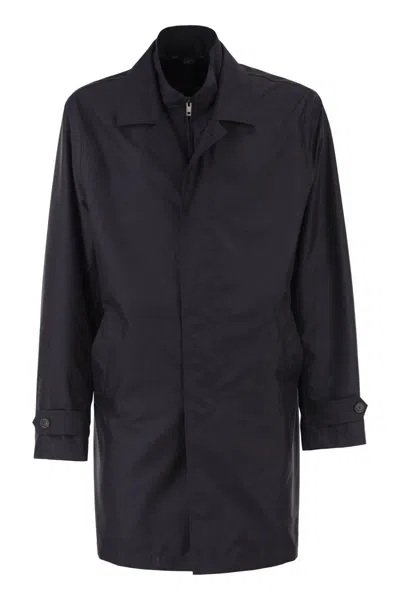 Fay Morning Coat In Water-repellent Technical Poplin In Black