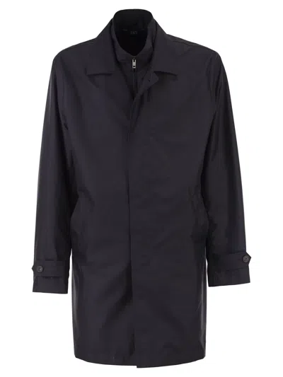 Fay Morning Coat In Water-repellent Technical Poplin In Black
