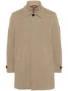 Fay Morning Coat With Belted Cuffs And High Neck In Neutrals