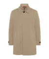 Fay Morning Coat With Belted Cuffs And High Neck In Nude