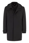Fay Men Morning Coat Travel In Jersey Stretch In Black