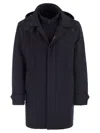 Fay Men Morning Coat Travel In Jersey Stretch In Blue