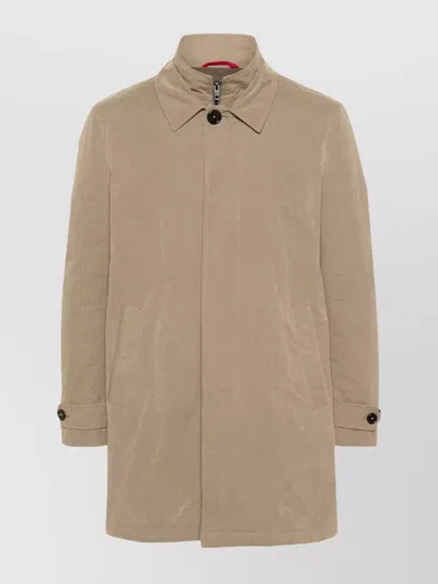 FAY MORNING COAT WITH BELTED CUFFS AND HIGH NECK