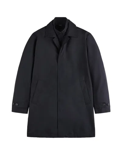 Fay Morning Db Front Trench Coat In Baltic Blue