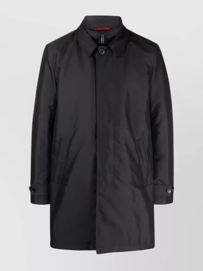 Fay Morning Double Breasted Coat In Black