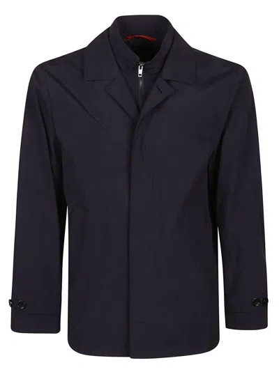 Fay Morning Double Front Short Jacket In Blue
