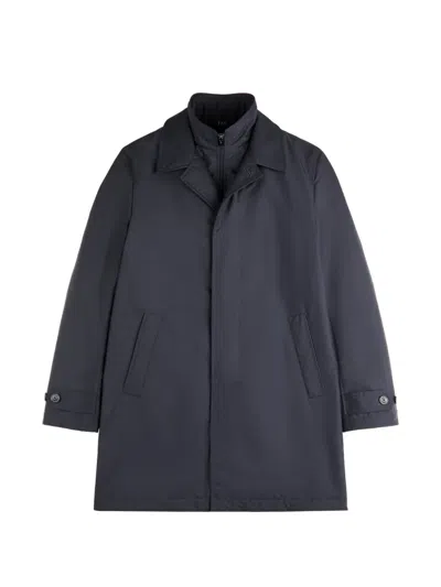 Fay Double-front Morning Coat With Padded Interior In Black