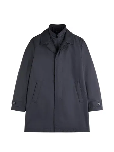 Fay Morning Double-front Concealed-placket Coat In Gray