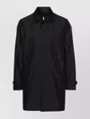 Fay Layered Long Sleeve Buttoned Waterproof Coat In Black