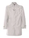 Fay Double-breasted Coat With Classic Collar In Gray
