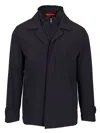 Fay Blue Solid Shirt Collar Jacket