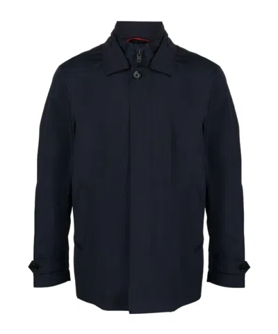 Fay Morning Layered Coat In Black