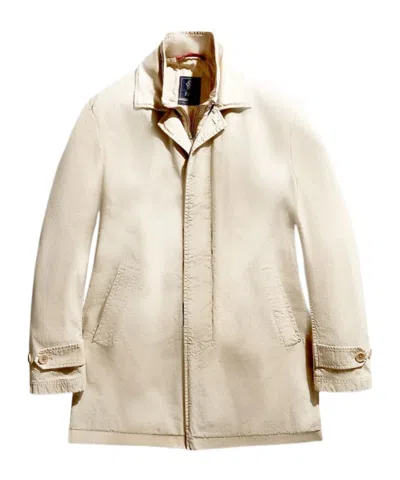 Fay Morning Layered Cotton Coat In Nude