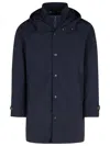 Fay 'morning' Navy Polyester Parka Men In Blue