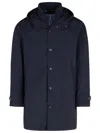 Fay 'morning' Navy Polyester Parka Men In Blue