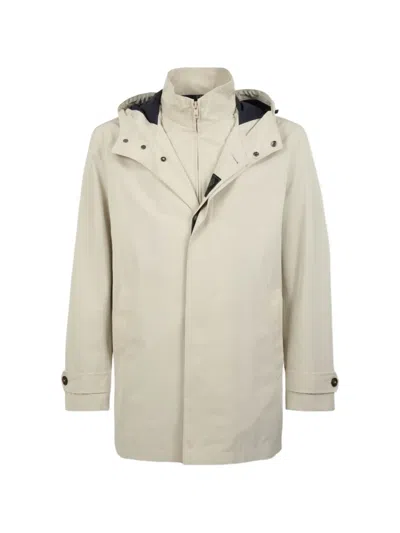 Fay Morning Parka Hooded Jacket In Neutral