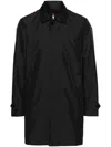 Fay Layered Long Sleeve Buttoned Waterproof Coat In Black