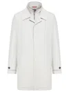Fay Technical Poplin Morning Coat In Dark Argilla