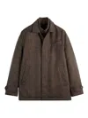 Fay Brown Checked Wool Jacket With Subtle Detailing In Multi