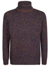 Fay Sweater In H Blu Royal/mattone Chiaro