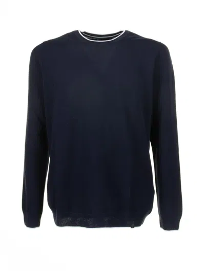 Fay Navy Blue Crew Neck Sweater