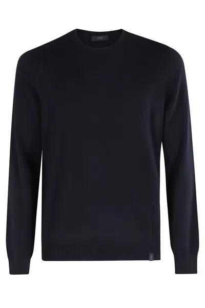 Fay Navy Blue Crew Neck Sweater