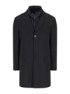 Fay Double-breasted Stand-up Collar Padded Coat In Black