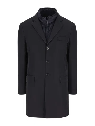 FAY MEN NAVY BLUE DOUBLE BREASTED COAT, XXL LUXURY TRENCH COATS FOR MEN DARVEYS