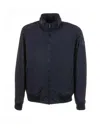 Fay Navy Blue Jacket With Zip And Collar In Blue
