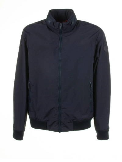Fay Navy Blue Jacket With Zip And Collar