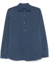 Fay Collared Shirt With Buttoned Cuffs And Cuffed Sleeves In Green