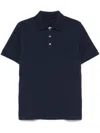 Fay Navy Blue Polo Shirt Short-slevees With Embroidered Logo In Navy Blue