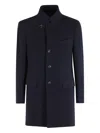 Fay Lobster-clasp Single-breasted Coat In Black