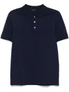 Fay Navy Blue Polo Shirt Short-slevees With Embroidered Logo