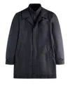 Fay Navy Blue Polyamide Snap-button Jacket In Silver