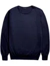 Fay Navy Blue Silk-cotton Blend Jumper In Blue