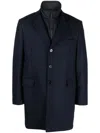Fay Double Coat With Removable Inner Waistcoat In Navy Blue