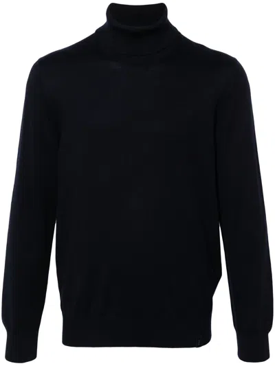 Fay Navy Blue Virgin Wool Jumper