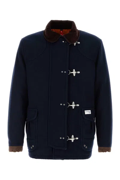FAY NAVY BLUE WOOL BLEND JACKET