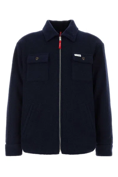 FAY FAY NAVY BLUE WOOL BLEND JACKET