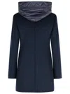Fay Navy Wool Blend Coat Women In Blue