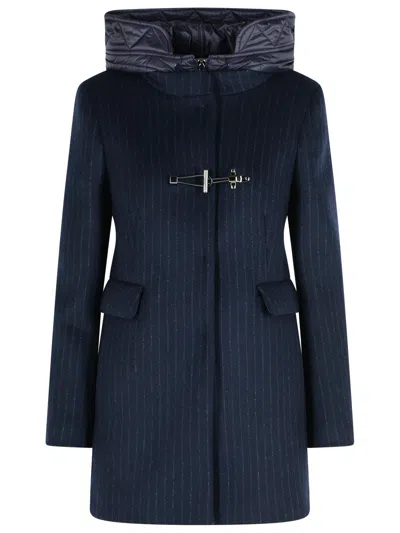 FAY FAY NAVY WOOL BLEND COAT WOMEN