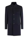 Fay Lobster-clasp Single-breasted Coat In Black