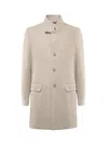 Fay Peak Lapel Wool-blend Coat In Gray