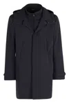 Fay Morning Coat Travel In Jersey Stretch In Blue