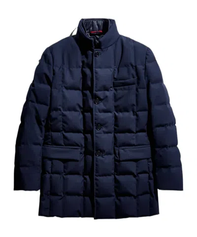 Fay Notched-collar Quilted Down Jacket In Black