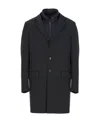 Fay Double-breasted Stand-up Collar Padded Coat In Black